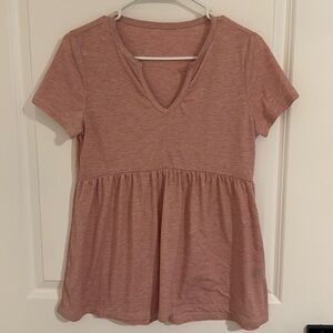 Mauve Pink V-Neck Blouse